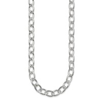 Sterling Silver Polished 8.50mm Open Link Cable Necklace - 18in view 2