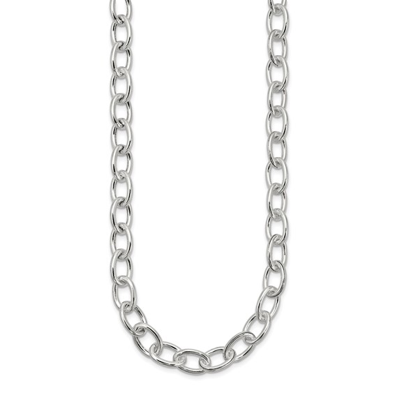 Sterling Silver Open Link Cable 8.50mm Necklace