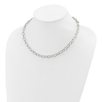 Sterling Silver Polished 8.50mm Open Link Cable Necklace - 18in view 3