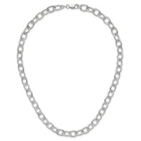 Sterling Silver Polished 8.50mm Open Link Cable Necklace - 18in view 4