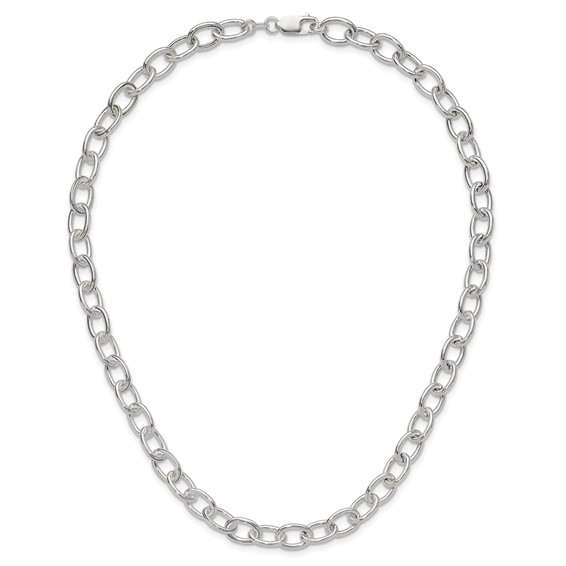 Sterling Silver Open Link Cable 8.50mm Necklace