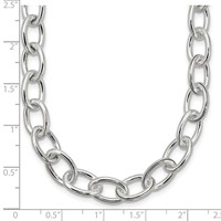 Sterling Silver Polished 8.50mm Open Link Cable Necklace - 18in view 5