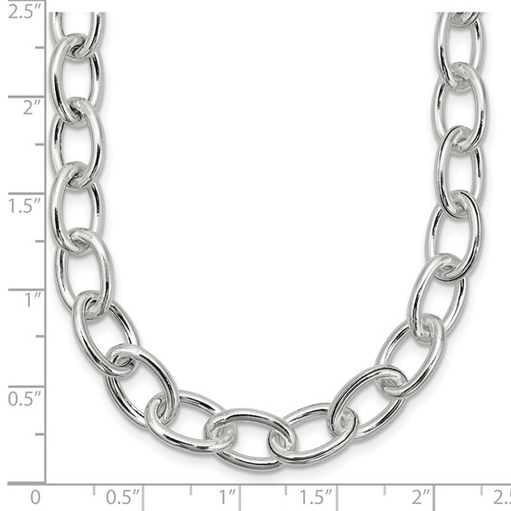 Sterling Silver Open Link Cable 8.50mm Necklace