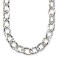 Sterling Silver Polished 8.50mm Open Link Cable Necklace - 18in view 1