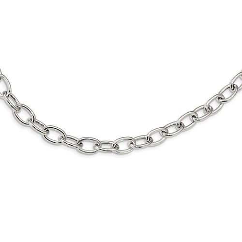 Sterling Silver Open Link Cable 8.50mm Necklace
