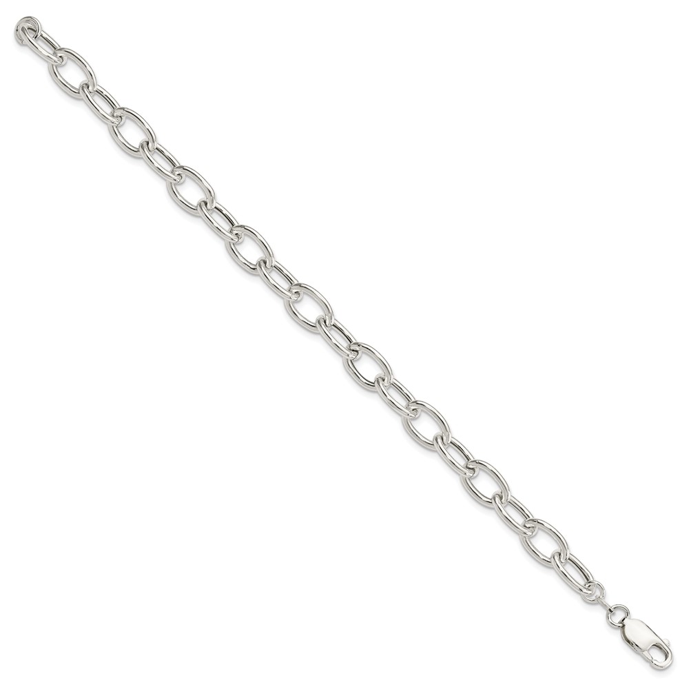 Sterling Silver Open Link Cable 8.50mm Bracelet (QG3358-7.5)