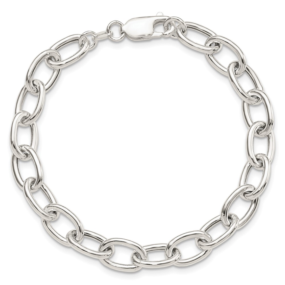 Sterling Silver Open Link Cable 8.50mm Bracelet (QG3358-7.5)