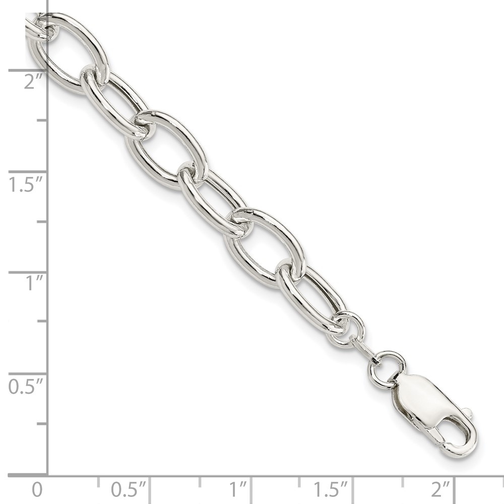 Sterling Silver Open Link Cable 8.50mm Bracelet (QG3358-7.5)
