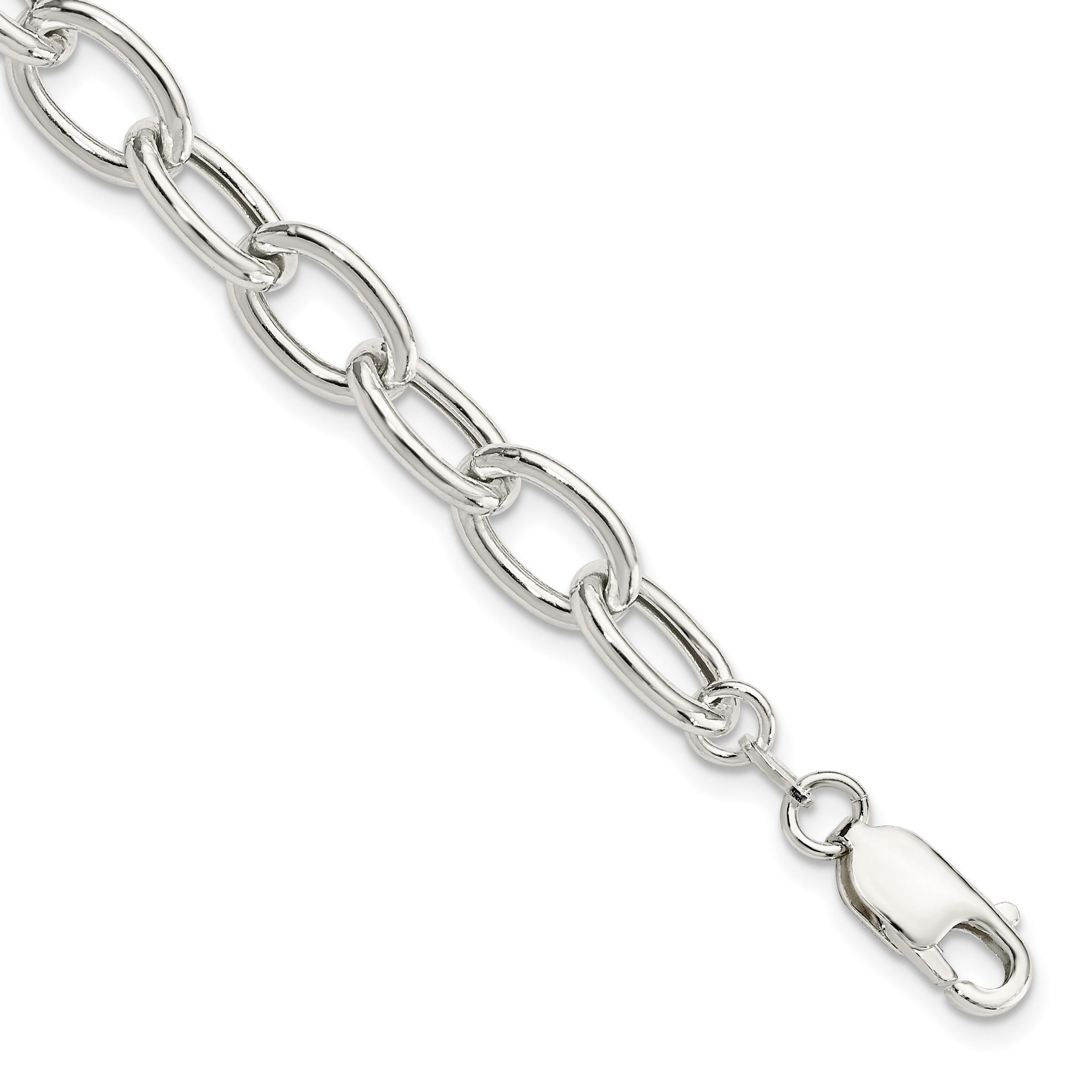Sterling Silver Open Link Cable 8.50mm Bracelet (QG3358-7.5)
