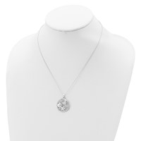 Sterling Silver Rhodium-plated Seahorse Starfish Shell in Circle Necklace, 18" view 4