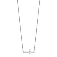 Sterling Silver Rhodium-plated Large D C Sideways Cross Necklace view 2