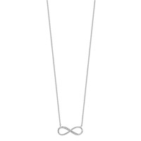 Sterling Silver Rhodium-plated CZ Infinity Necklace with 2 Inch Extension, 16" view 2