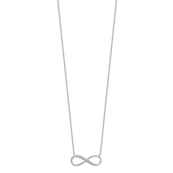 Sterling Silver with CZ Infinity Necklace