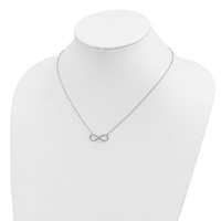Sterling Silver Rhodium-plated CZ Infinity Necklace with 2 Inch Extension, 16" view 3
