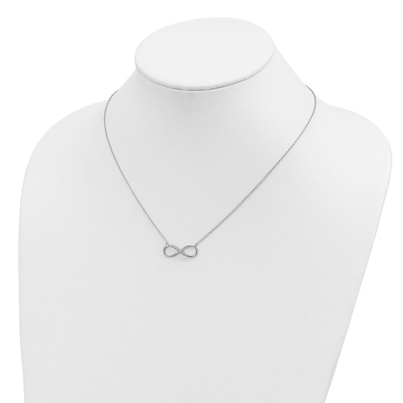 Sterling Silver with CZ Infinity Necklace