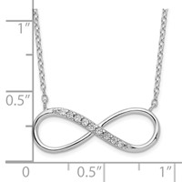 Sterling Silver Rhodium-plated CZ Infinity Necklace with 2 Inch Extension, 16" view 4