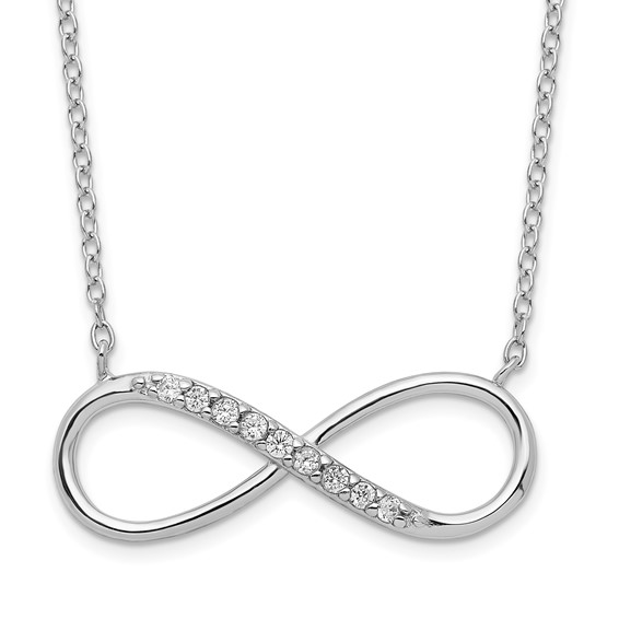 Sterling Silver with CZ Infinity Necklace