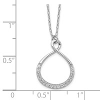 Sterling Silver Rhodium-plated CZ Infinity Necklace with 2 Inch Extension, 16" view 4