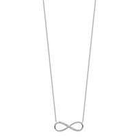 Sterling Silver Rhodium-plated CZ Infinity Necklace with 2 Inch Extension, 16" view 2