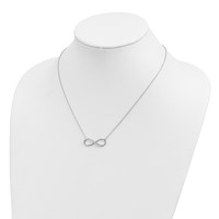 Sterling Silver Rhodium-plated CZ Infinity Necklace with 2 Inch Extension, 16" view 3