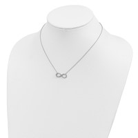 Sterling Silver Rhodium-plated CZ Infinity Necklace with 2 Inch Extension, 16" view 3