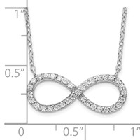 Sterling Silver Rhodium-plated CZ Infinity Necklace with 2 Inch Extension, 16" view 4