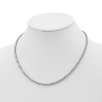 Sterling Shimmer Sterling Silver Rhodium-plated 163 Stone CZ Riviera Necklace, 18" view 3