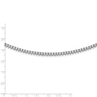 Sterling Shimmer Sterling Silver Rhodium-plated 163 Stone CZ Riviera Necklace, 18" view 4