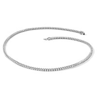 Sterling Shimmer Sterling Silver Rhodium-plated 163 Stone CZ Riviera Necklace, 18" view 5