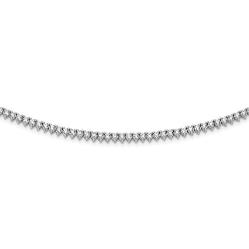 Sterling Shimmer Sterling Silver Rhodium-plated 163 Stone CZ Riviera Necklace, 18"