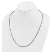 Sterling Shimmer Sterling Silver Rhodium-plated 218 Stone CZ Riviera Necklace, 24" view 3