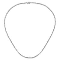 Sterling Shimmer Sterling Silver Rhodium-plated 218 Stone CZ Riviera Necklace, 24" view 4