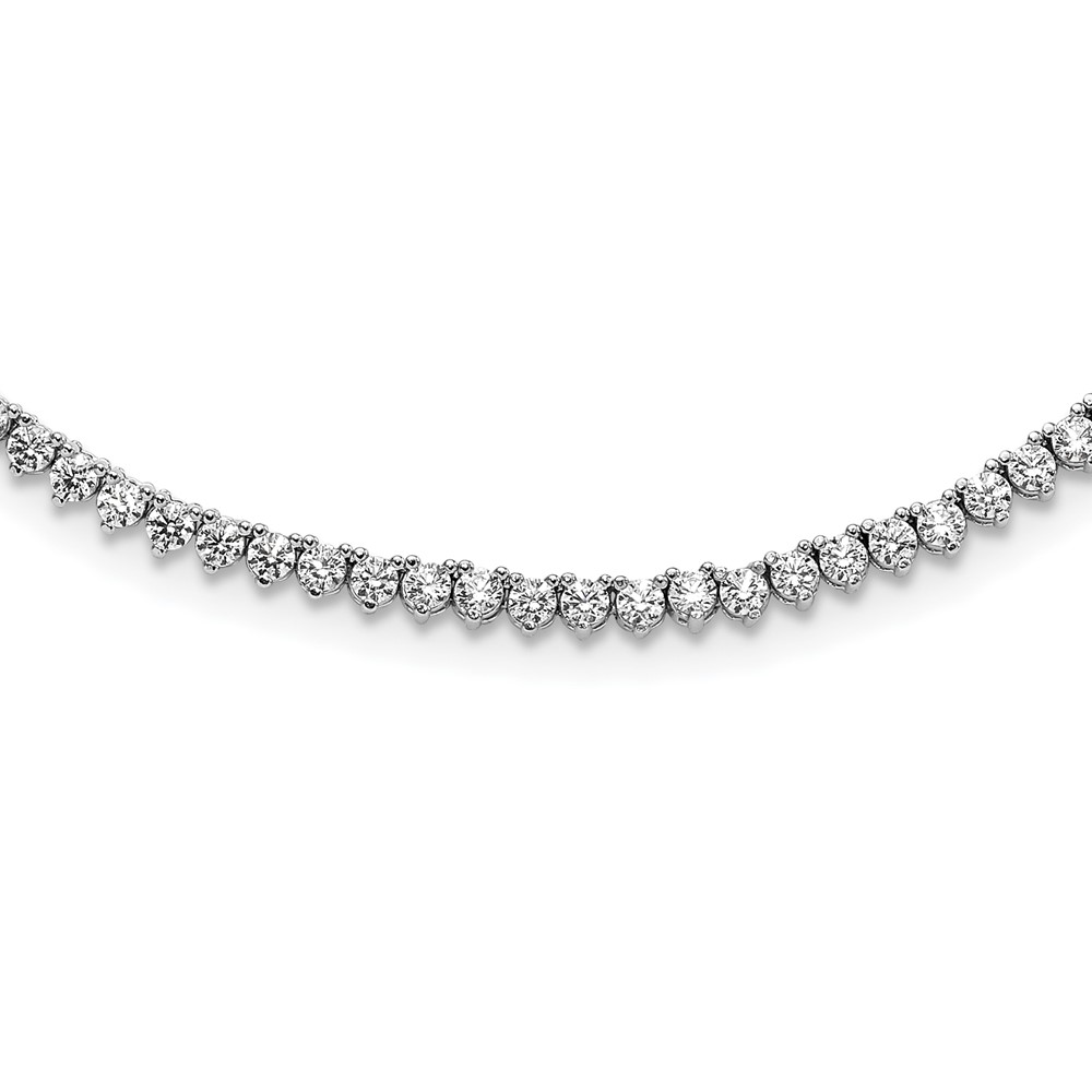 Sterling Shimmer Sterling Silver Rhodium-plated 218 Stone CZ Riviera Necklace, 24"