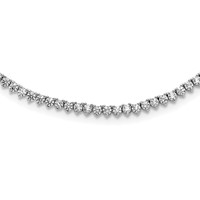 Sterling Shimmer Sterling Silver Rhodium-plated 218 Stone CZ Riviera Necklace, 24" view 1
