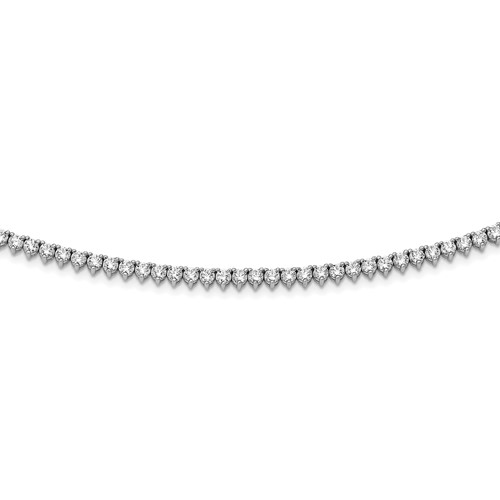 Sterling Shimmer Sterling Silver Rhodium-plated 269 Stone CZ Riviera Necklace, 36"