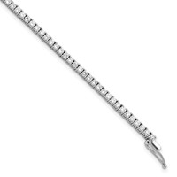 Sterling Shimmer Sterling Silver Rhodium-plated 2mm CZ 81 Stone Bracelet view 1