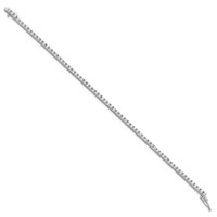 Sterling Shimmer Sterling Silver Rhodium-plated 2.3mm CZ 70 Stone Bracelet, 7" view 2