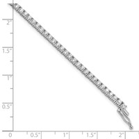 Sterling Shimmer Sterling Silver Rhodium-plated 2.3mm CZ 70 Stone Bracelet, 7" view 4