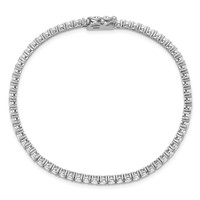 Sterling Shimmer Sterling Silver Rhodium-plated 2.5mm CZ 68 Stone Bracelet, 7" view 4