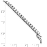 Sterling Shimmer Sterling Silver Rhodium-plated 2.5mm CZ 68 Stone Bracelet, 7" view 5