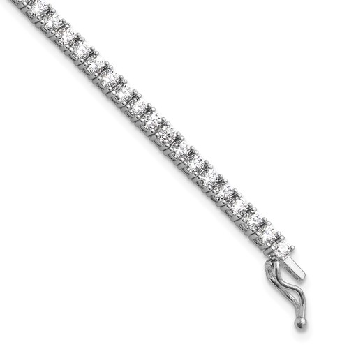 Sterling Shimmer Sterling Silver Rhodium-plated 2.5mm CZ 68 Stone Bracelet, 7"