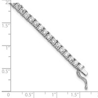 Sterling Shimmer Sterling Silver Rhodium-plated 3mm CZ 55 Stone Bracelet, 7" view 5