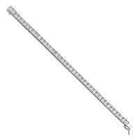 Sterling Shimmer Sterling Silver Rhodium-plated 40 Stone CZ Bracelet, 7" view 2