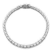 Sterling Shimmer Sterling Silver Rhodium-plated 40 Stone CZ Bracelet, 7" view 4