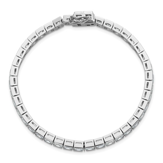 Sterling Silver Rhodium-Plated CZ Tennis Bracelet
