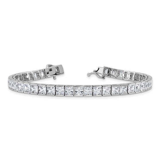 Sterling Silver Rhodium-Plated CZ Tennis Bracelet