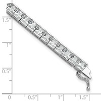 Sterling Shimmer Sterling Silver Rhodium-plated 40 Stone CZ Bracelet, 7" view 5