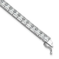 Sterling Shimmer Sterling Silver Rhodium-plated 40 Stone CZ Bracelet, 7" view 1