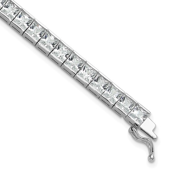 Sterling Silver Rhodium-Plated CZ Tennis Bracelet