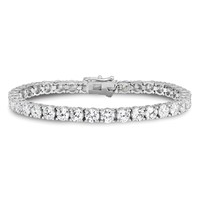 Sterling Shimmer Sterling Silver Rhodium-plated 4.5mm CZ 37 Stone Bracelet, 7" view 3